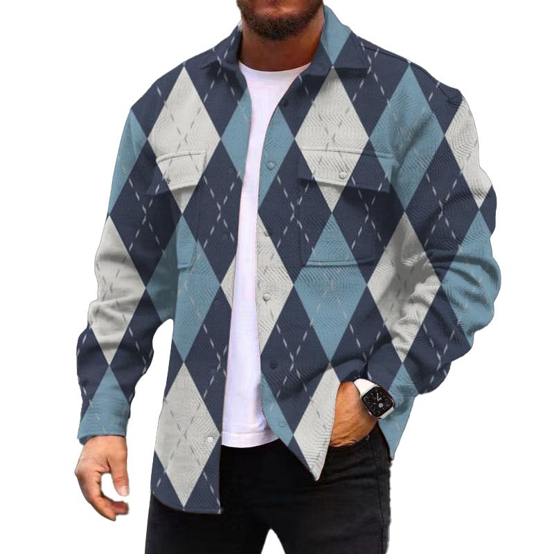 Men's Corduroy Print Long Sleeve Jacket 62957168L