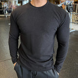 Men's Fitness Long Sleeve Knitted Pullover T-Shirt 20913261L