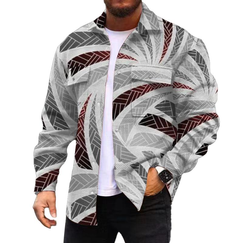 Men's Corduroy Print Long Sleeve Jacket 54659763L