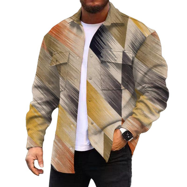 Men's Corduroy Print Long Sleeve Jacket 61300560L