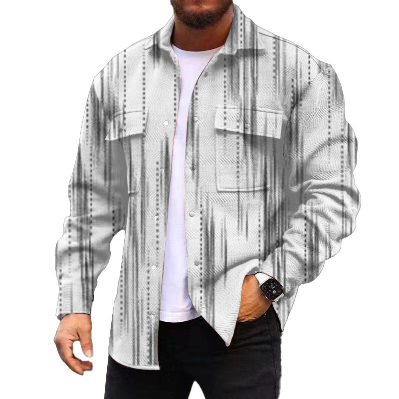 Men's Corduroy Print Long Sleeve Jacket 95741792L