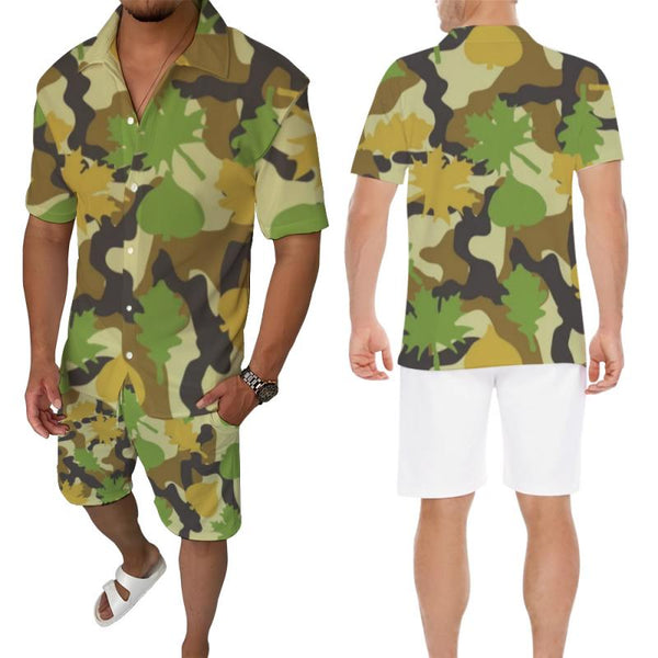 Men's Camouflage Short Sleeve Shirt Set 74505995L