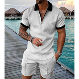 Men's Casual Set Polo Collar Short Sleeve Set 45157007L