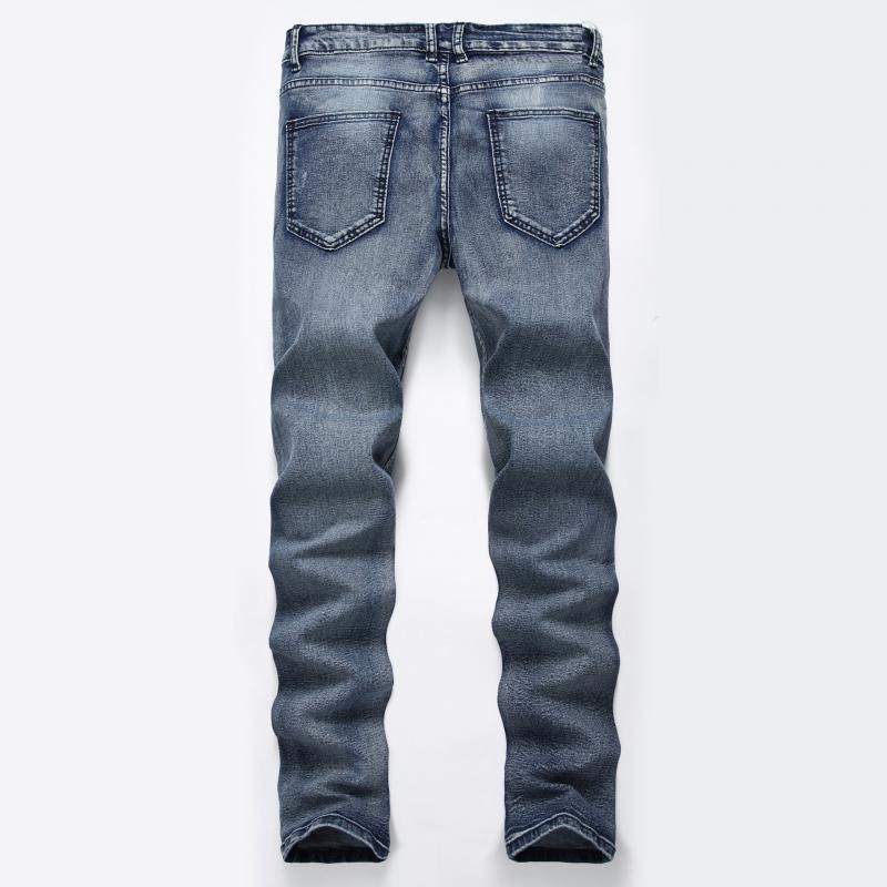 Men's Elastic Slim Fit Nostalgic Jeans 82587579L