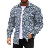Men's Corduroy Print Long Sleeve Shirt Jacket 72492102L