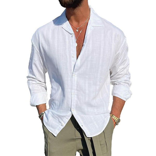 Men's Lapel Printed Casual Short Sleeve Shirt 64521008L