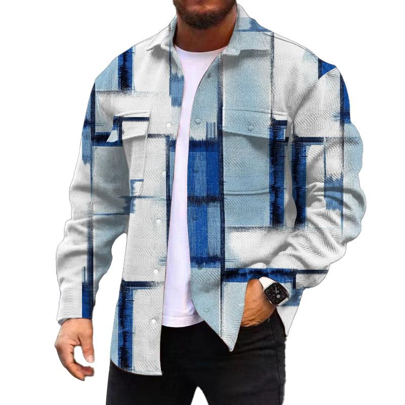 Men's Corduroy Print Long Sleeve Jacket 61773345L