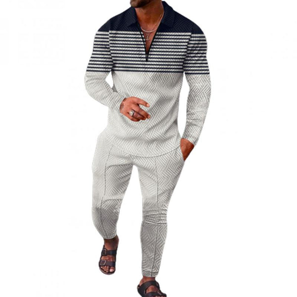 Men's Long-sleeved Two-piece Sports and Leisure Set 69177968L