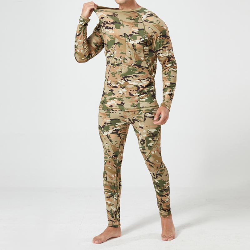 Men's Camouflage Fleece Thermal Underwear Set 67895465L
