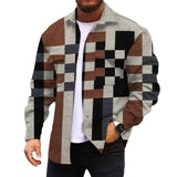 Men's Corduroy Print Long Sleeve Shirt Jacket 07942882L
