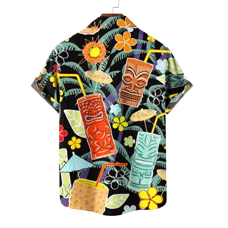 Men's Hawaiian Short Sleeve Printed Shirt 74293063L