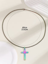 Men's Stainless Steel Cross Necklace Titanium Steel Pendant 53444602L