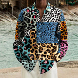 Men's Leopard Print Long Sleeve Shirt 60887491L