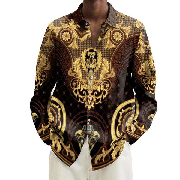 Men's Baroque Printed Long Sleeve Shirt 60708035L
