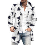 Men's Mid-Length Plaid Print Casual Coat 75832218L