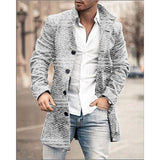 Men's Mid-Length Plaid Print Coat Casual Windbreaker 81532710L