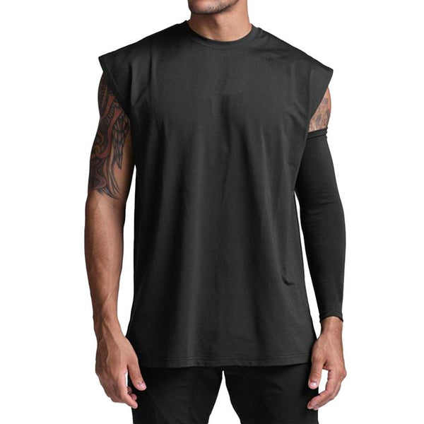 Men's Quick-drying Round Neck Casual Sports Sleeveless T-shirt 59019314L