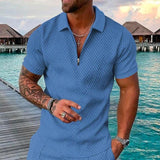 Men's Casual Lapel Printed Solid Color Polo Shirt 70788994L