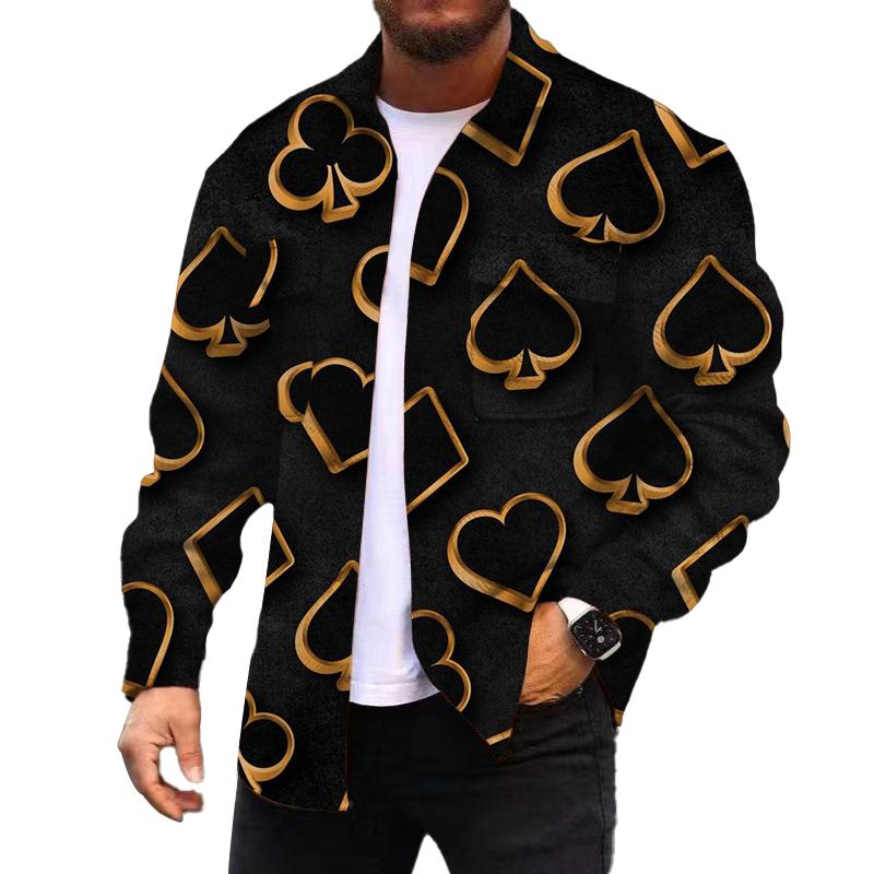 Men's Corduroy Print Long Sleeve Jacket 93796272L