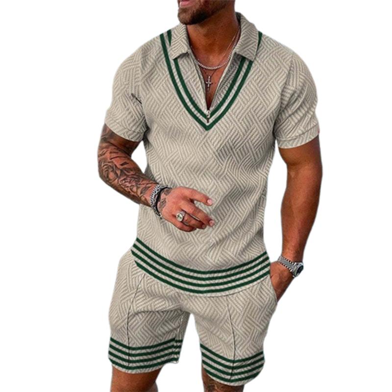 Men's Casual Set Polo Collar Short Sleeve Set 55309216L