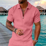 Men's Casual Lapel Printed Solid Color Polo Shirt 70788994L