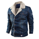 Men's Thickened Loose Lapel Denim Jacket 46284924L