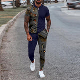 Men's Color Matching Butterfly Print Casual Set 30331482L