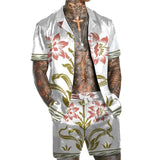 Men's Hawaiian Print Short Sleeve Shirt Set 65886577L