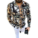 Men's Casual Printed Long Sleeve Shirt 26826286L