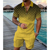 Men's Casual Set Polo Collar Short Sleeve Set 38933048L