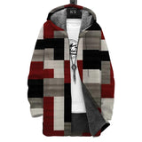 Men's Printed Hooded Two-Pocket Plush Thickened Long-Sleeved Cardigan Jacket 81869488L