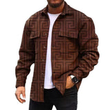 Men's Corduroy Print Long Sleeve Jacket 43958193L