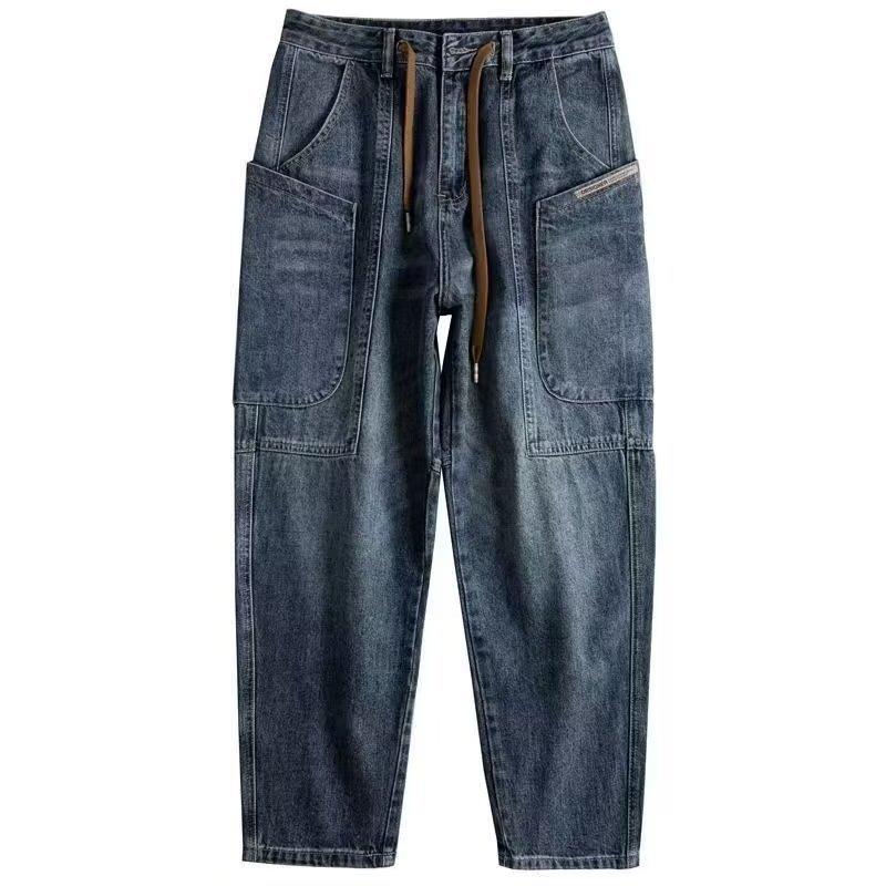 Men's Retro Workwear Straight Wide Leg Jeans 81768673L
