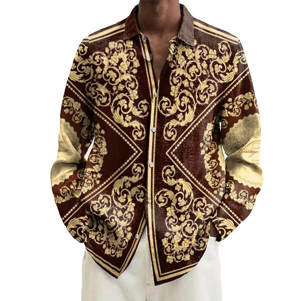 Men's Baroque Printed Long Sleeve Shirt 09301075L