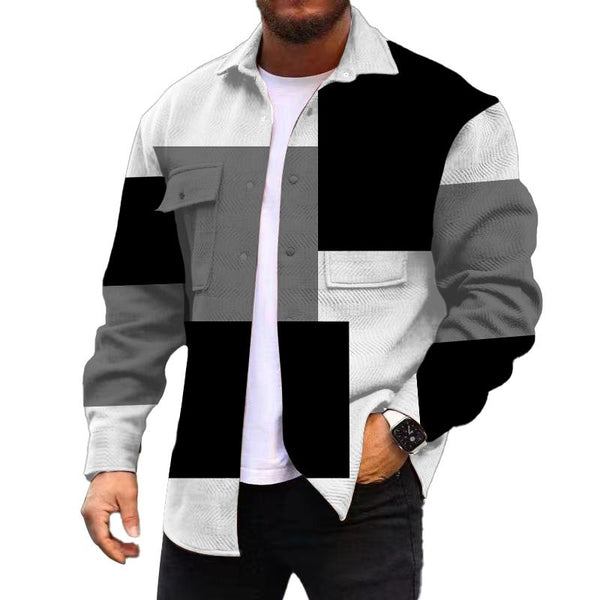 Men's Corduroy Print Long Sleeve Jacket 09649942L
