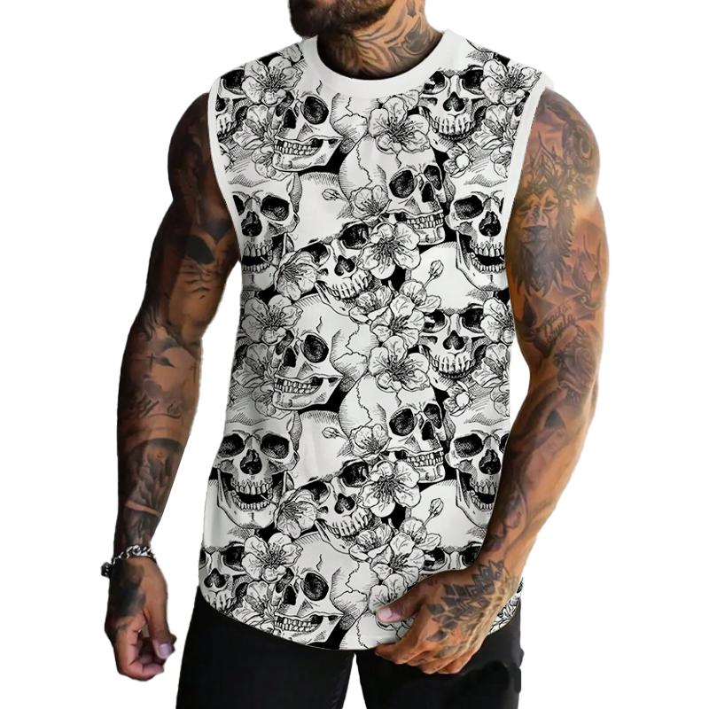 Men's Skull Printed Casual Tank 72323405L