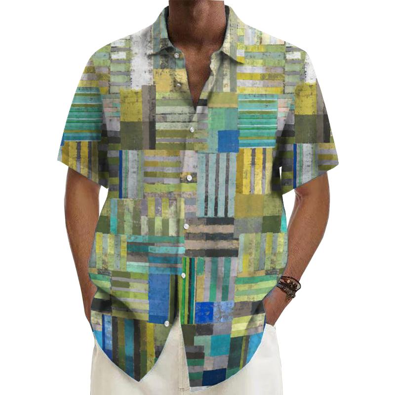 Men's Printed Short Sleeve Shirt 22071387L