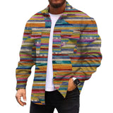 Men's Corduroy Print Long Sleeve Jacket 59586013L