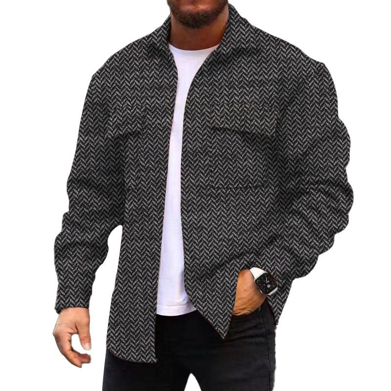 Men's Corduroy Print Long Sleeve Jacket 05326296L