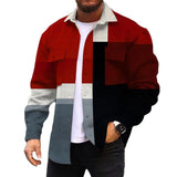 Men's Corduroy Print Long Sleeve Shirt Jacket 32353737L