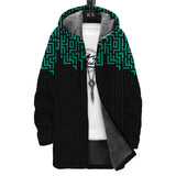 Men's Printed Hooded Two-Pocket Plush Thickened Long-Sleeved Cardigan Jacket 47791942L