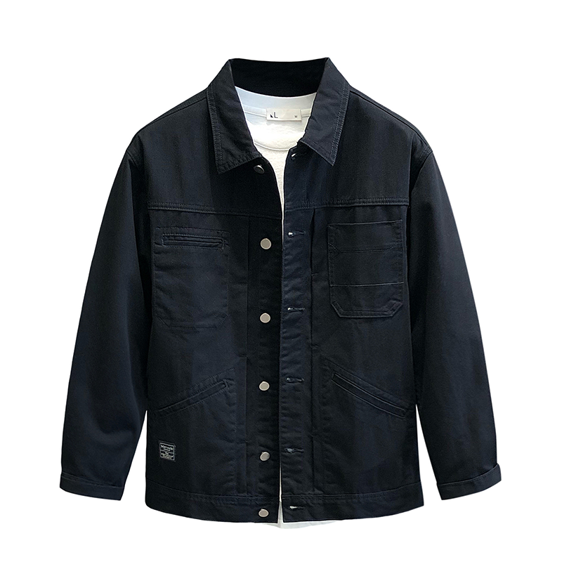 Herren Vintage Jacke Lose Lässige Jeansjacke im Hongkong-Stil 85739680G