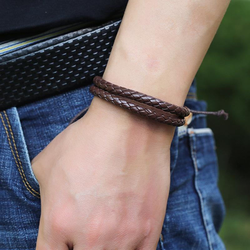 PU Woven Simple All-match Leather Bracelet 22551482YM