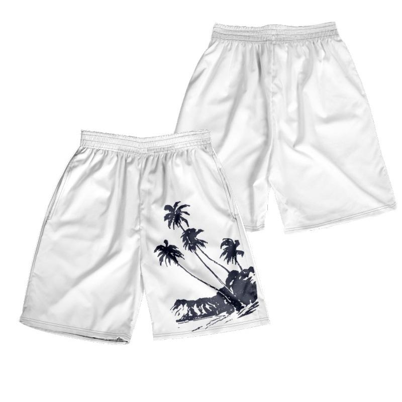 Men's Beach Style Coconut Tree Print Loose Casual Drawstring Shorts 15767267YM