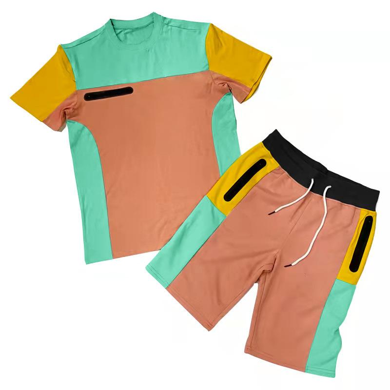 Men's Stitching Color Contrast Sports Suit 51108111L