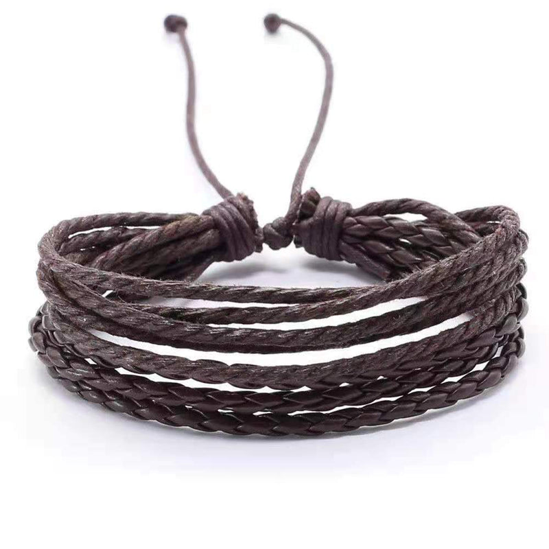 Men's Vintage Braided Leather Bracelet 65371634L