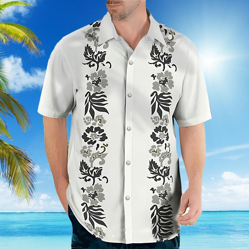 Men's Casual Loose Printed Short Sleeve Shirt 55229746YM