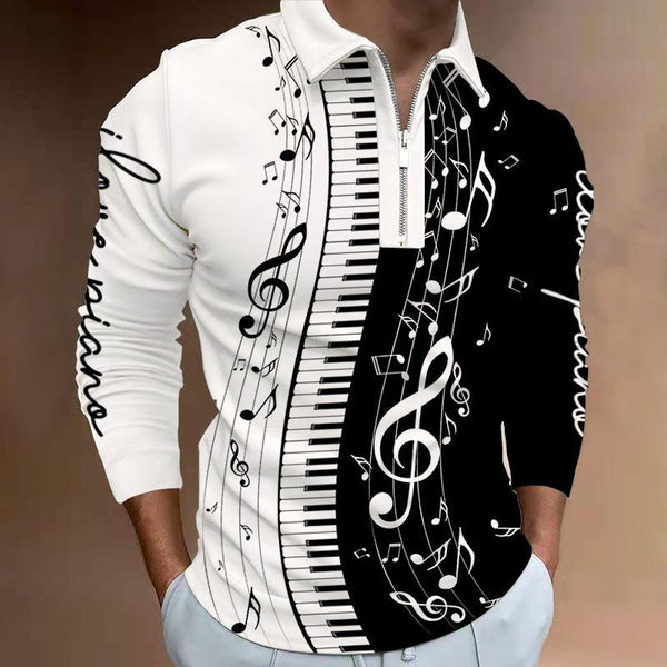 Men's Musical Instruments Printed POLO Shirt 35322137L