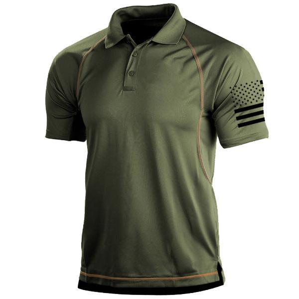 Men's Outdoor Tactical Loose Lapel Sports T-Shirt 45082081R