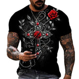 Men's Printed Colorful Cross Pattern Short Sleeve T-Shirt 37760581YM